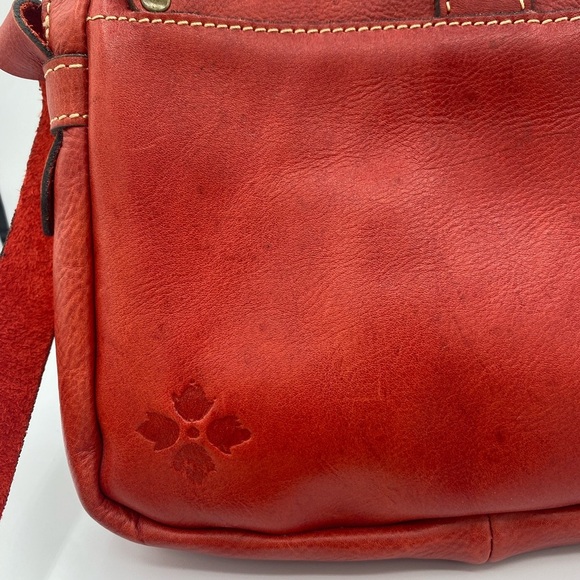Vintage Patricia Nash Praga Flap Genuine Red Leather Crossbody Bag Purse - Picture 5 of 9